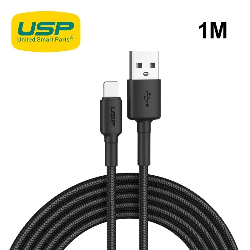 USP BoostUp Lightning to USB-A Cable (1M) Black - Quick Charge & Connect, 2.4A Rapid Charge,Durable & Reliable,Nylon Weaving,Apple iPhone/iPad/MacBook USP BoostUp Lightning to USB-A Cable (1M) Black - Quick Charge & Connect, 2.4A Rapid Charge,Durable & Reliable,Nylon Weaving,Apple iPhone/iPad/MacBook